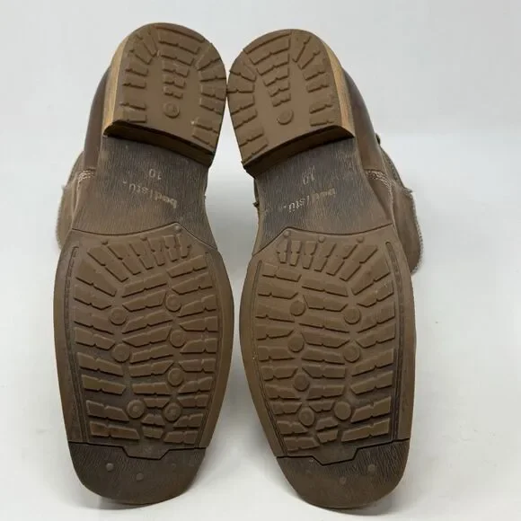 Bed Stu Revolution Boots Mens 10 Brown Distressed Leather Side Zip Ankle Hipster - Picture 13 of 16